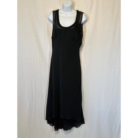 VTG CDC Dress Black 10 Sheer 2 Layers Asymmetrical Whimisgoth Dark Fairy - Picture 1 of 16